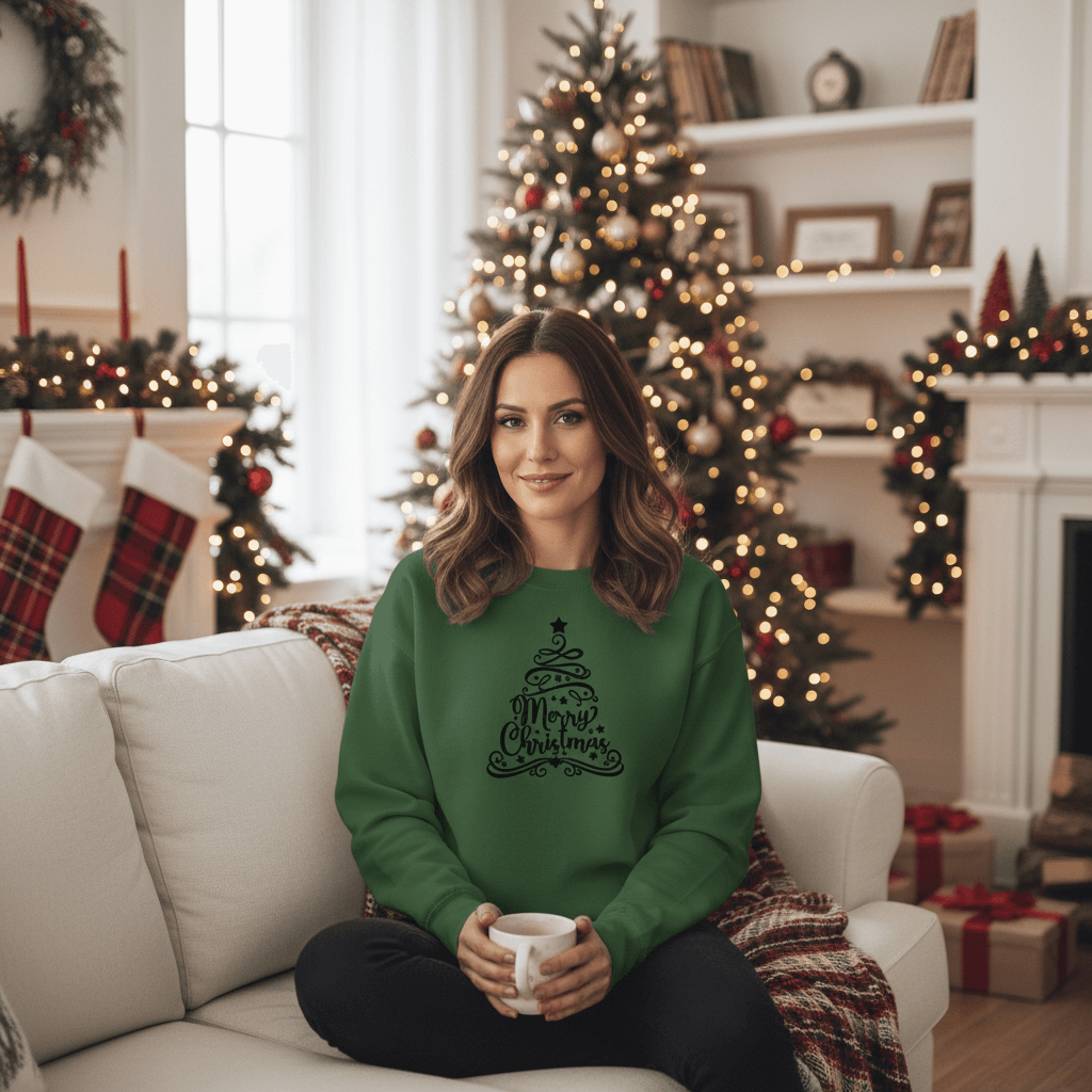 Festliches Weihnachts-Mockup mit Model