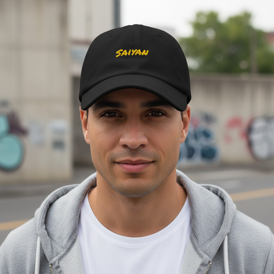 Saiyan Dad Hat Close-up Lifestyle