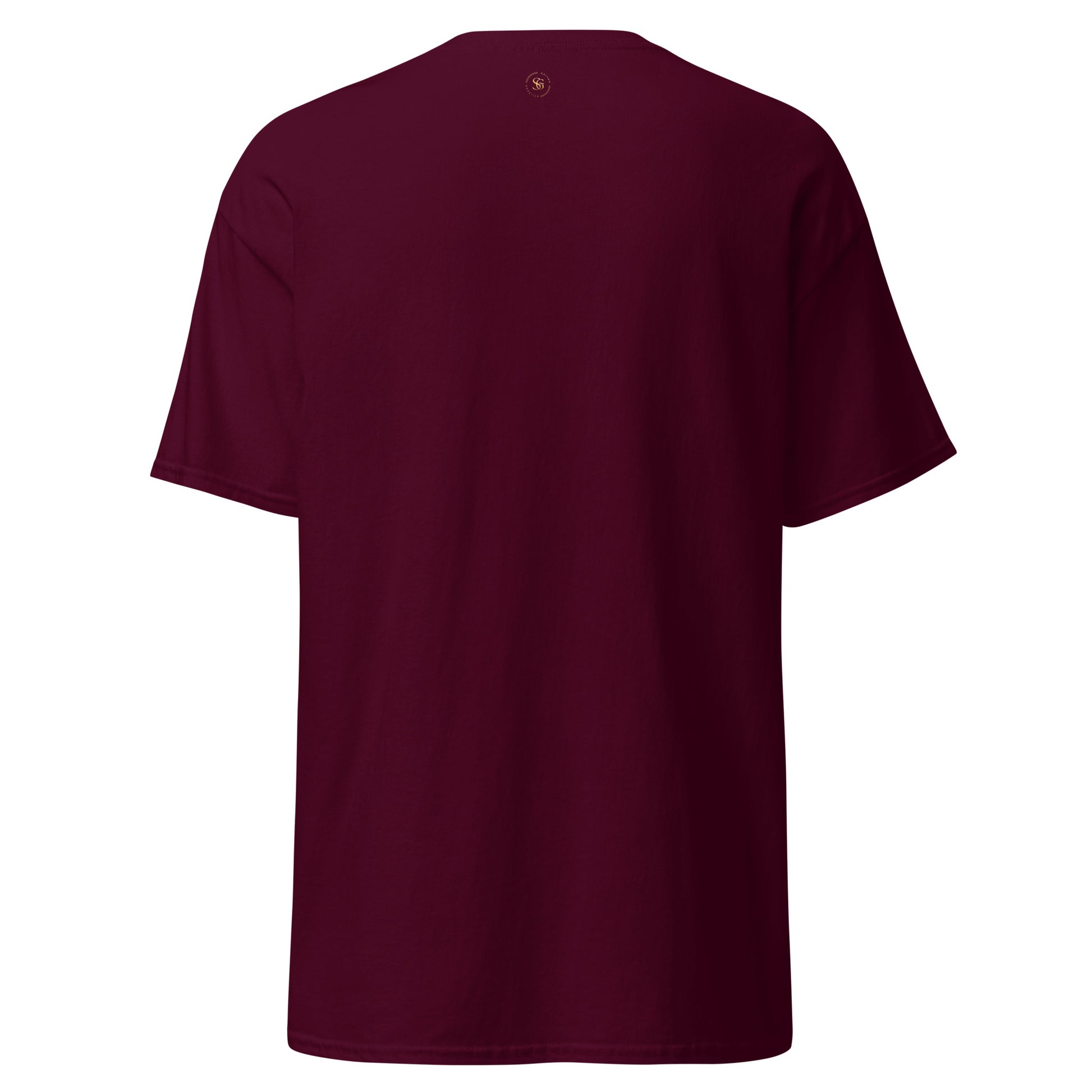 Cooles Weihnachts T-Shirt Maroon Rückseite - Unisex Santa Sonnenbrille Design