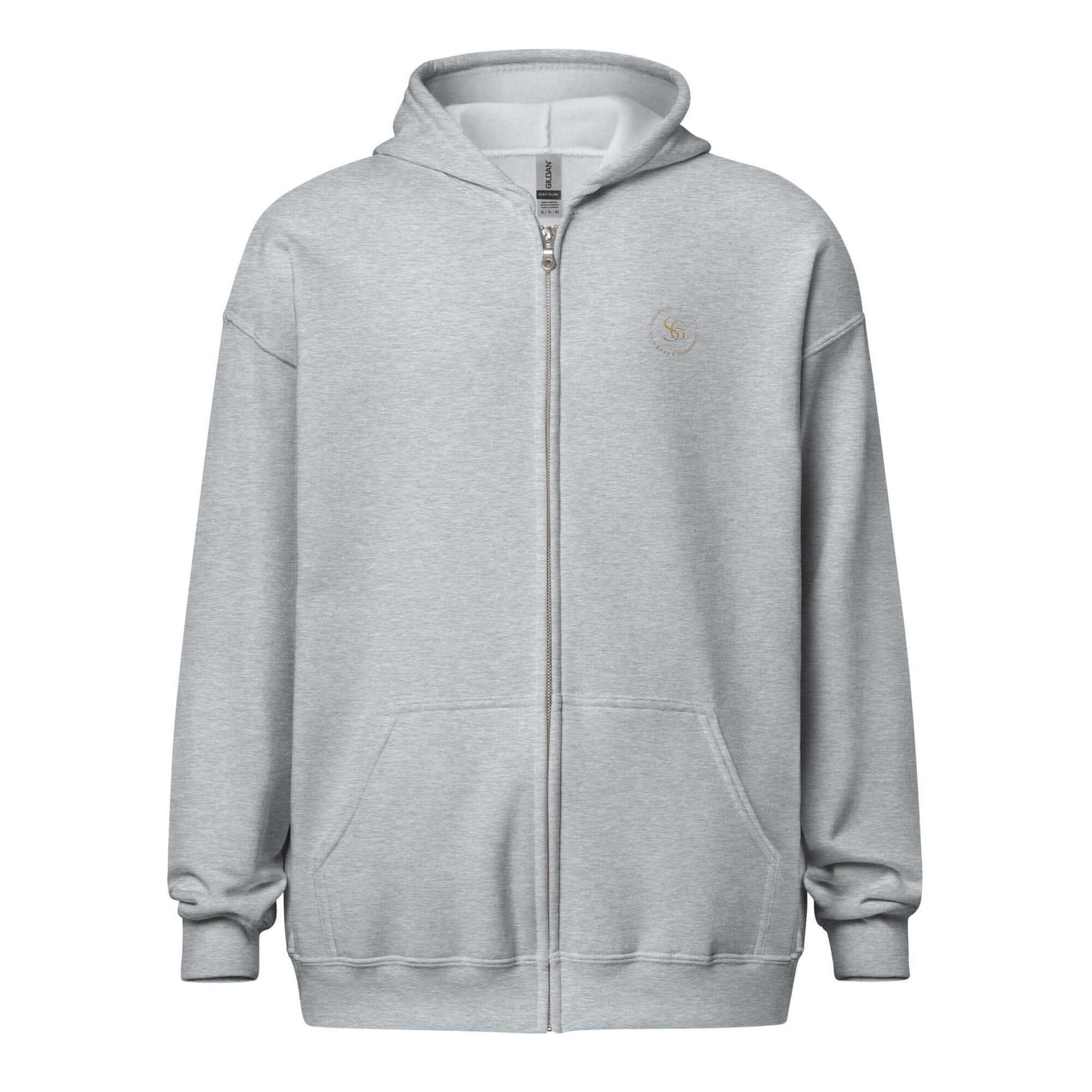 Zip Hoodie Herren Sport Grey Heavy Blend - Vorderansicht - Saiyan Genetics